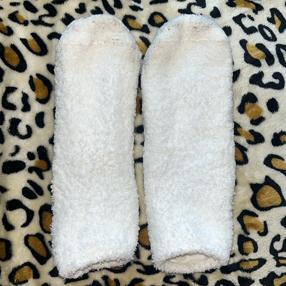 White fuzzy socks